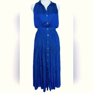 Banana Republic tiered blue maxi dress